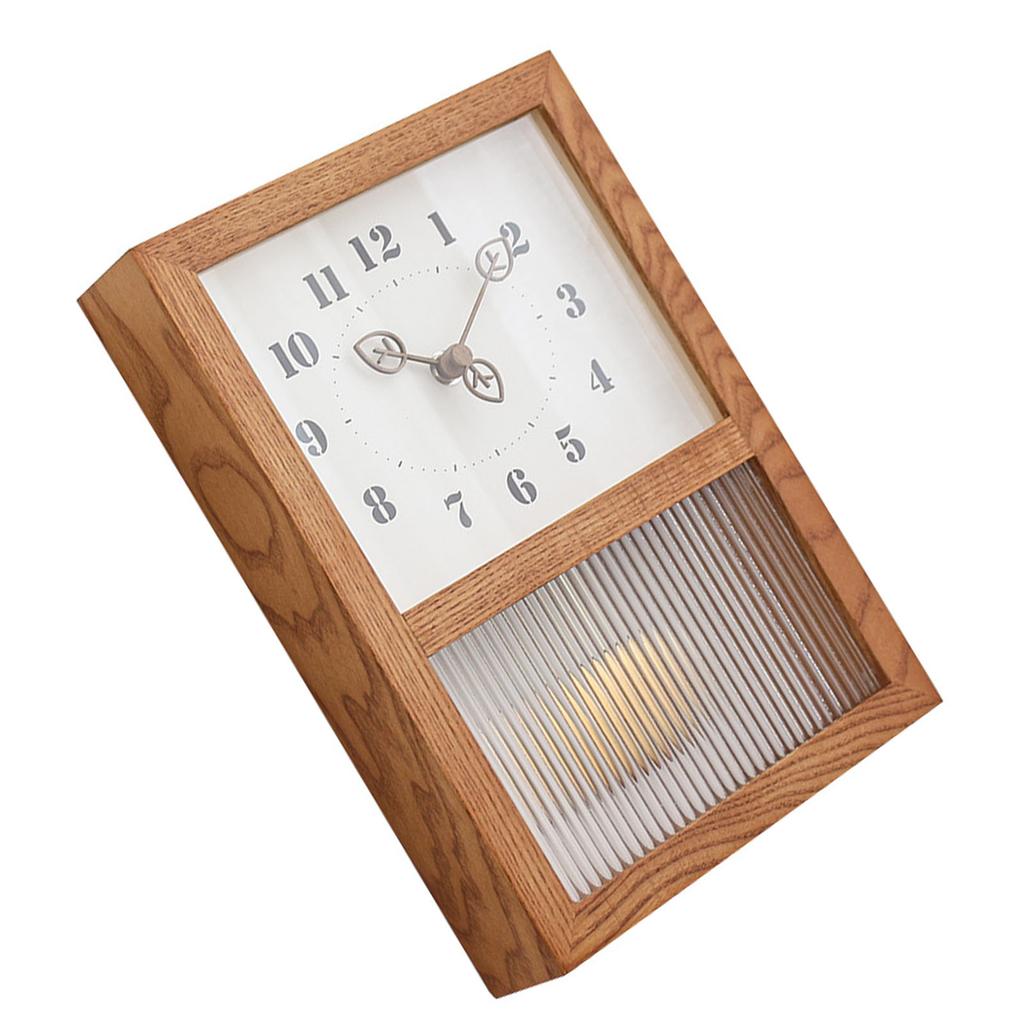 Japanese Retro Wall Clock Walnut Wood Glass Small Decorative Rectangular Wall Clock with Pendulum for Home Living Room
