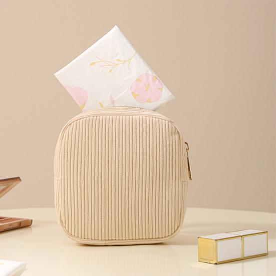 Yousheng Cosmetic Bag Zipper Closure Waterproof Portable Compact Design Sanitary Napkin Organizer Makeup Storage Bag