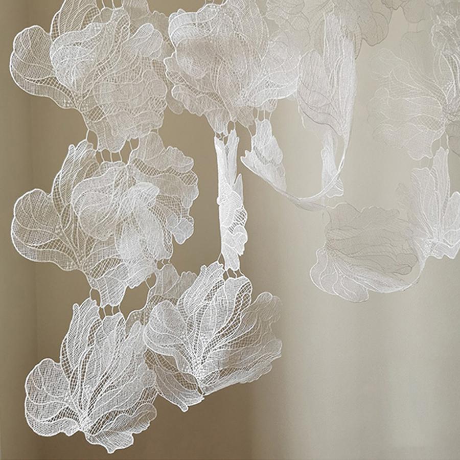 5Pcs White Mesh Flower Patch Bauhinia Appliques Wedding Repair 18*11cm