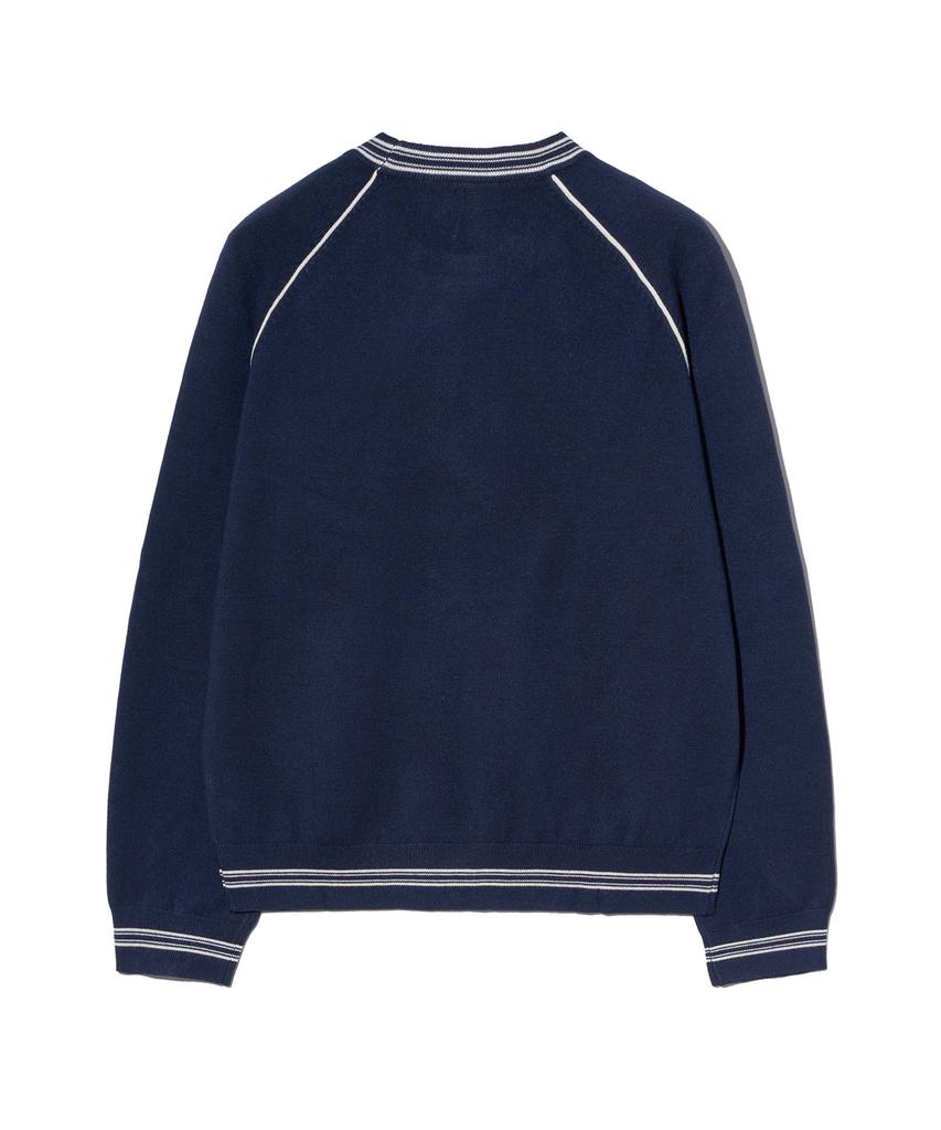 IRONYPORNO WHITELINE 86-Iroj361 Color Line Point Long Sleeve Knit Blue
