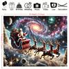 1 Stück Festliches Weihnachtlicher Sternenhimmel Wandteppich mit Weihnachtsmann & Rentierschlitten Szene - Vielseitige Polyester Wanddekoration für Wohnzimmer,
