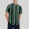 Striped Color Blocking Print - Men's Casual Short Sleeved Shirt