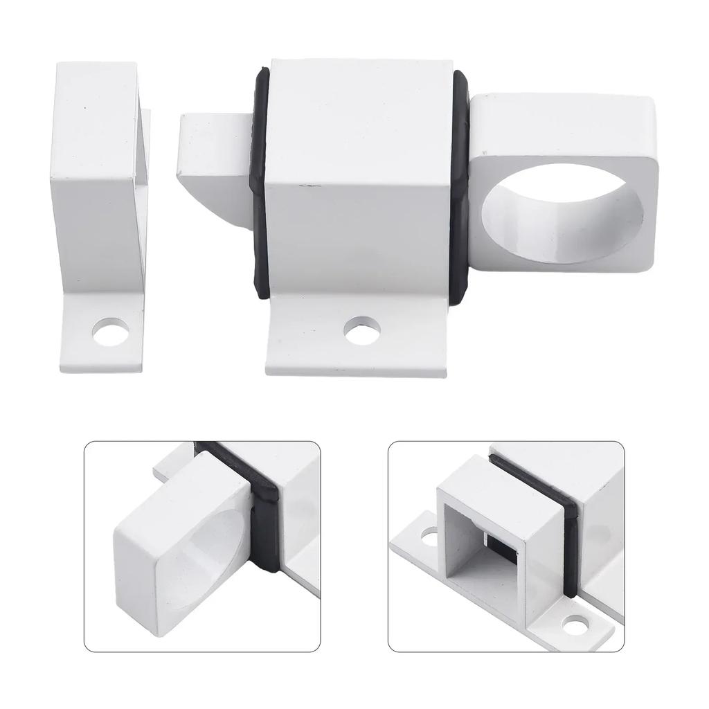AAAAA AluminumAlloyBlack/Gray Window Gate Security Pull Ring Spring Bounce DoorBoltAutomatic Latch Lock Black Grey Window
