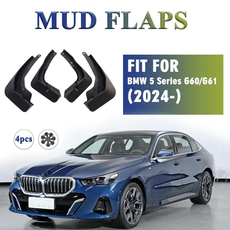 2024 FOR BMW 5 Series G60 G61 Mud Flaps Guard Splash Mudguard Fender Mudflaps Car Accessories Front Rear 4pcs nero
