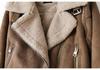 Damen Winter Wildleder Motorradjacke mit beidseitigem Pelzfutter