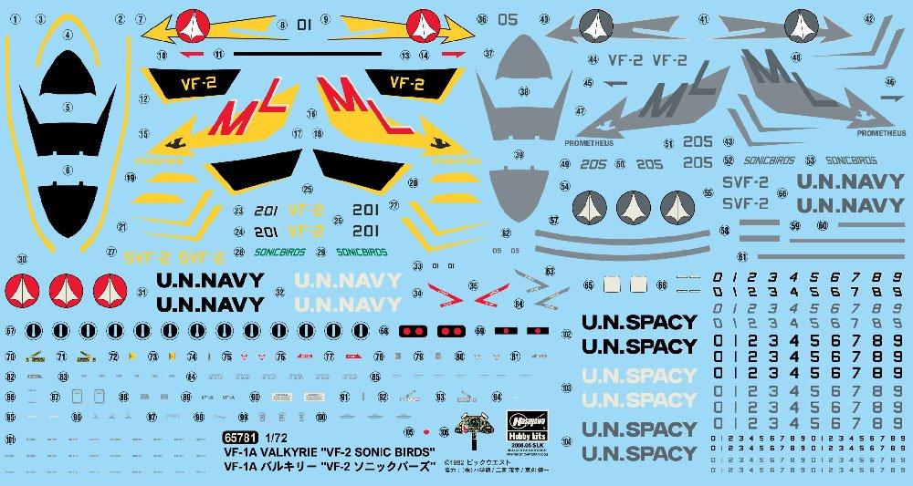 Hasegawa Valkyrie Sonicbirds 1/72 VF-1A VF-2