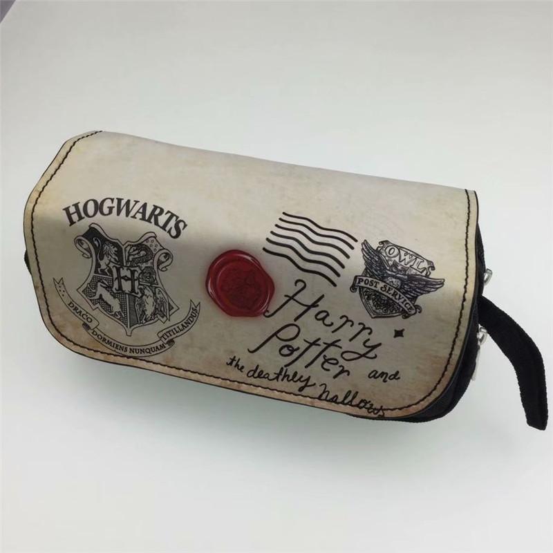 Harry Potter Zip Wallet Men Women Pu Leather Animal Pattern Card Compartments