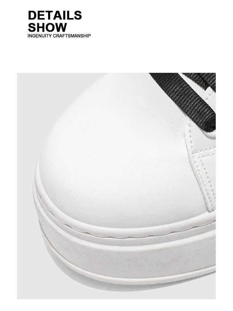 Męskie Wiosenne Oddychające Białe Sneakersy, Casualowe Buty Skate na Grubej Podeszwie Podwyższające Wzrost