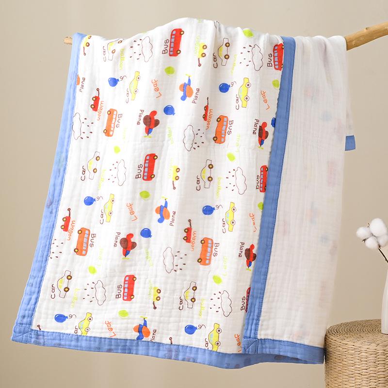 110x110cm High Density Pure Cotton Six-Layer Gauze Baby Bath Towel and Toddler Blanket