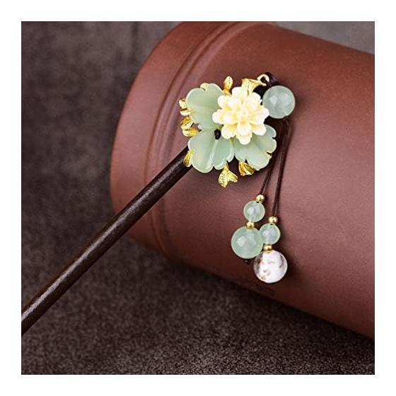 KESYOO Wooden Hair Stick, Retro Hairpin for Women, Traditional Japanese Hair Accessory for Kimono and Yukata, Handmade, Simple Design, for Updos and