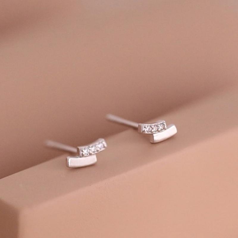 Color Geometric Square Splicing Zircon Earrings For Women Men Simple Temperament Jewelry Gifts Wholesale