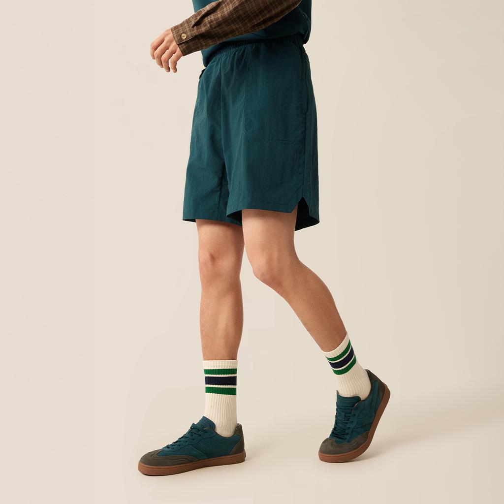 Li-Ning Comfortable Simple Breathable Mid-Waist Five-Point Shorts Men Shorts Dark-Reef-Green AKSV301-5