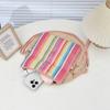 New street simple rainbow woven bag leisure travel shoulder messenger bag chain bag large capacity women