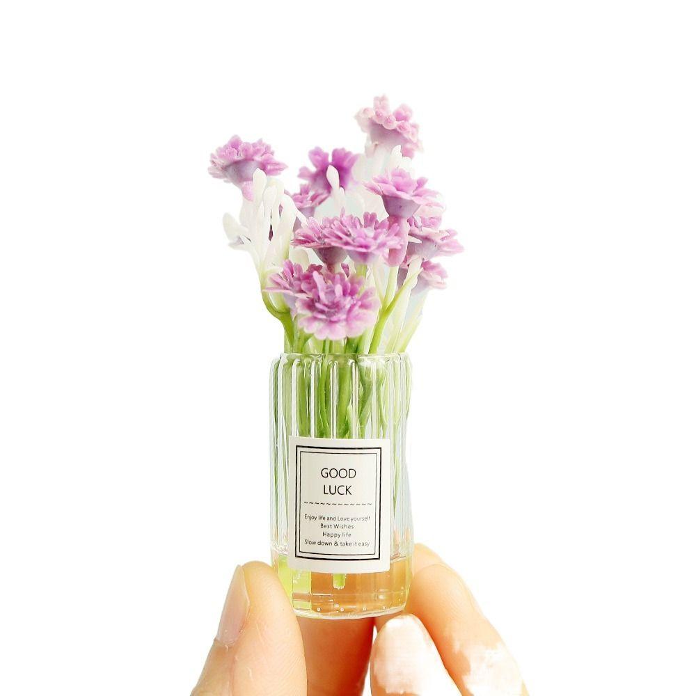 

Разноцветный Микро Жасмин Икебана 1/6 1/8 1/12 Кукла Цветочная Игрушка Кукольный Домик Ваза для Цветов purple-babybreath