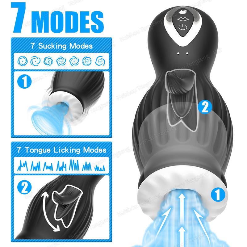 Male Glan Massager Penis Stimulator Penis Vibrator Delay Stamina Trainer Vibrator Oral Climax Masturbator Sex Toys for Men