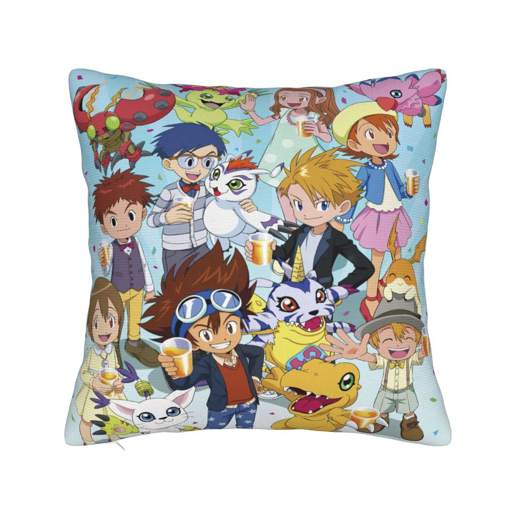 Digimons Cartoon Square Pillow Case Cushion Covers Fashion Polyester Decor Pillowcase For Home 40X40Cm