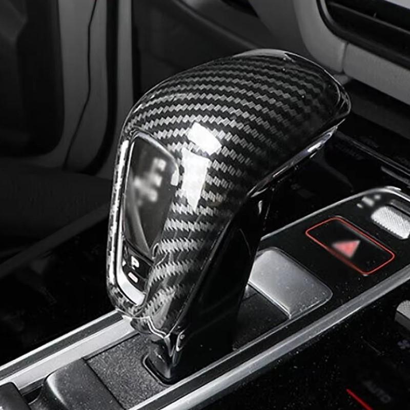 Car Console Gear Shift Handle Head Cap Cover Trim Decoration Sticker Carbon Fiber Color Accessories For Porsche Cayenne 2018-21