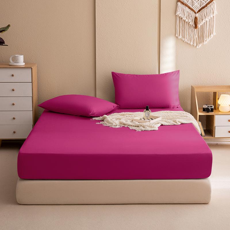 Liquid Proof Solid Color Bed Covers Protector Flexible Fit Non Skid Bed Fitted Bed Breathable Linen With Flexible Strap For King 90/160/180X200