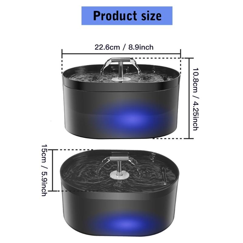 T Shape Outlet Pet Water Dispenser 2.2L Quiet Operations Food Grade Plastic Pet Water Fountain Hydrations Systems