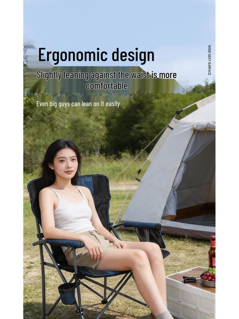 Folding Sea Dog Outdoor Chair with Hard Armrests - Portable Beach, Fishing, and Picnic Seat