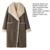 Faux Fur Long Trench Coat for Women Reversible Fuzzy Fleece Sherpa Lined Jackets Winter Furry Trimmed Casual Overcoat