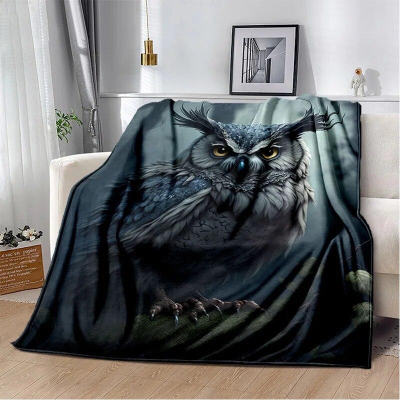 HD süße bunte Eulen-Cartoon-Decke, weiche Überwurfdecke für Zuhause, Schlafzimmer, Bett, Sofa, Picknick, Reisen, Büro, Ruhebezug, Decke für Kinder