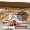 Women's Stylish Color-Changing Blue Light Blocking Glasses with Anti-Radiation Metal Frame