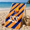 Flame Soccer Emblem Printed Microfiber Beach Towel, Soft And Absorbent, Quick-Dry, Ideal for Summer Travel, Beach Essential, Swimming Pool