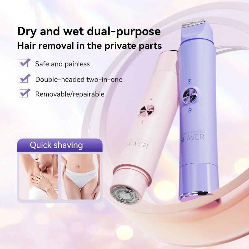 Portable Dual-Head Women's Shaver, Essential Grooming Tool for Men and Women, Type-C Rechargeable