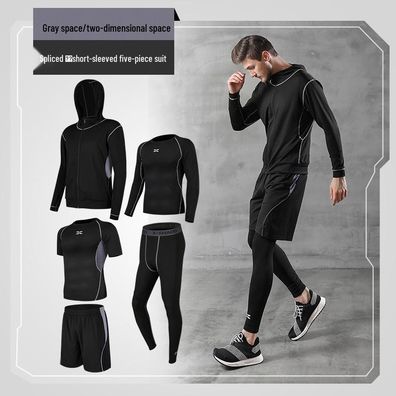 Men's Casual Running Sports Suit with Shorts and Short-Sleeve Top - Ideal for Fitness, Yoga, and Training.