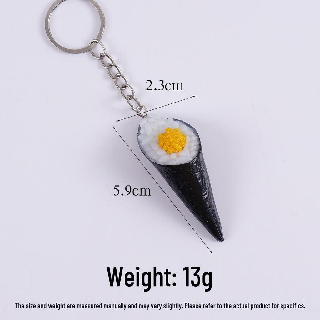 PVC Sushi Onigiri Keychain: Japanese Cuisine Nori-Wrapped Rice Bag Charm