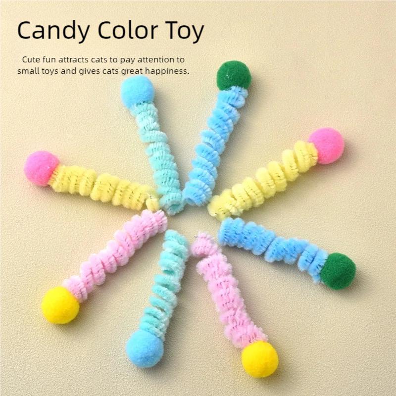 4Pcs Cat Spring Toys Interactive Pet Toys for Cats Colorful Random Color Designed for Cats' Solo Play, Relieves Boredom Feline
