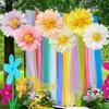 6/12Pcs/Pack DIY Craft Daisy Paper Flower Set Colorful Romantic Hanging Garland Tissue Paper Pom Poms Flowers Birthday Favors