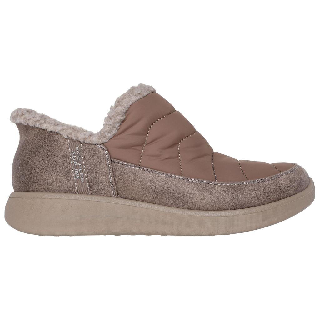 Skechers Slip-Ins Cozy Escape - Snowpuff Comfortable Durable Low-Top Casual Shoes Women Sneaker Gray Brown 168113-DKTP