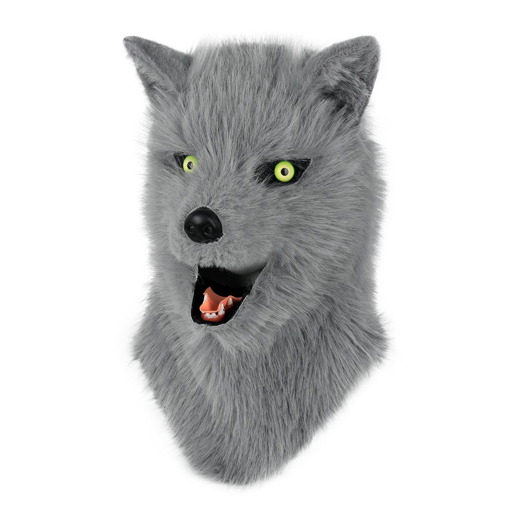 Furry Dog Mask Animal Full Head Wolf Realistic Masks For Halloween Carnival Fancy Dress Party Cosplay Costume Women Men
