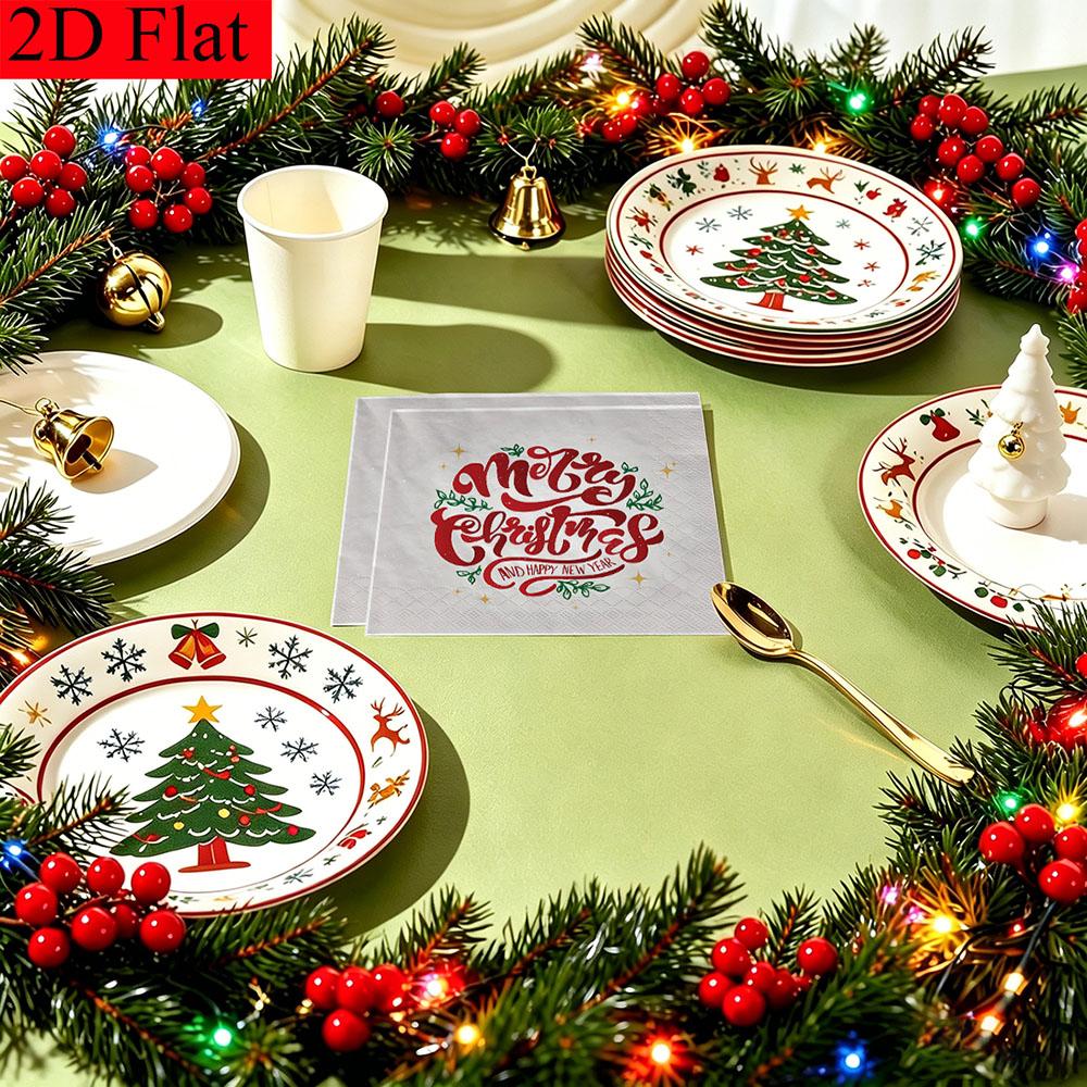 20pcs Disposable Napkins with Blessing Language Pattern Print for Wedding,Parties,and Daily Use for Thanksgiving Fall Christmas Table Decoration