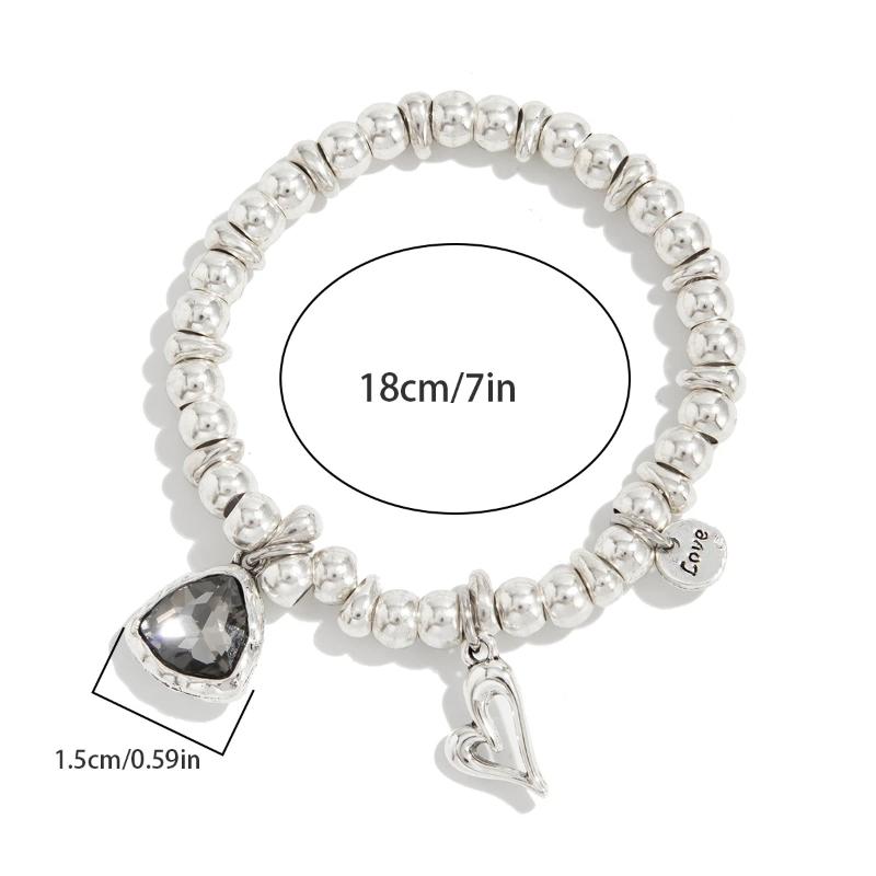 Retro Schwarzes Herz Anhänger Armband Verstellbare Kette Trendiger Kreativer Damen Party Schmuck Geschenk