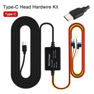 Type-C Buck Line 5V 3A DVR Hardwire Kit Car Dash Camera Charger 24H Parking Monitoring