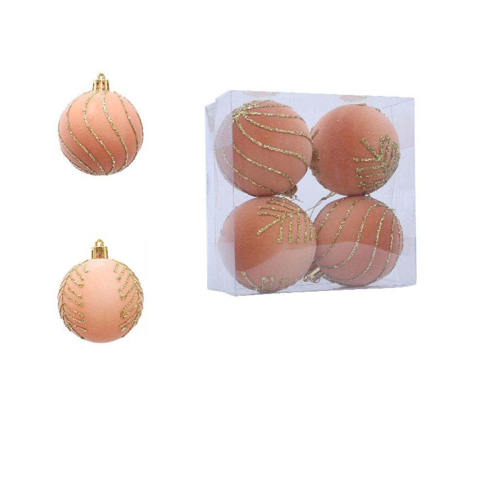 6cm Christmas Balls Set Flocking Xmas Tree Pendants Christmas Spheres Pendant  Party Favors