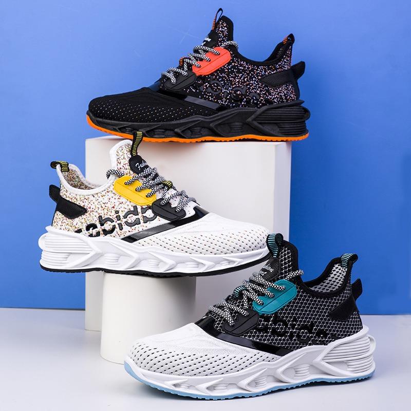 Flying woven upper casual running shoes summer new men's sports shoes mesh breathable men's shoes