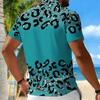 Women Short Sleeve Polo Shirt Blue Black White Ocean Camouflage Print Half Zip Lapel Top