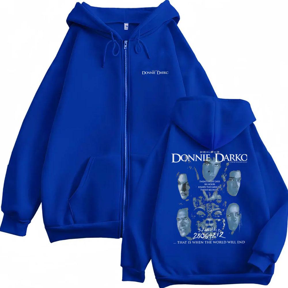 Movie Donnie Darko That Is When The World Will End Zipper Hoodie Men Women Casual Vintage Oversized Zip Up Jacket Sweatshirts
