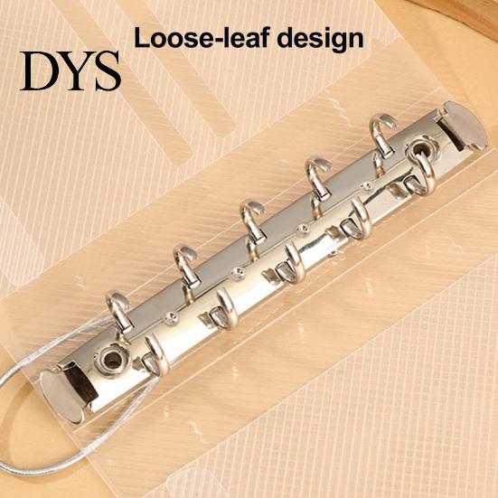 Portable Trifold Binder A6 A7 M5 Binder, 5/6-Rings Transparent Refillable Loose Leaf Budget Folder, Planner Notebook Cover for School, Office, Meeting