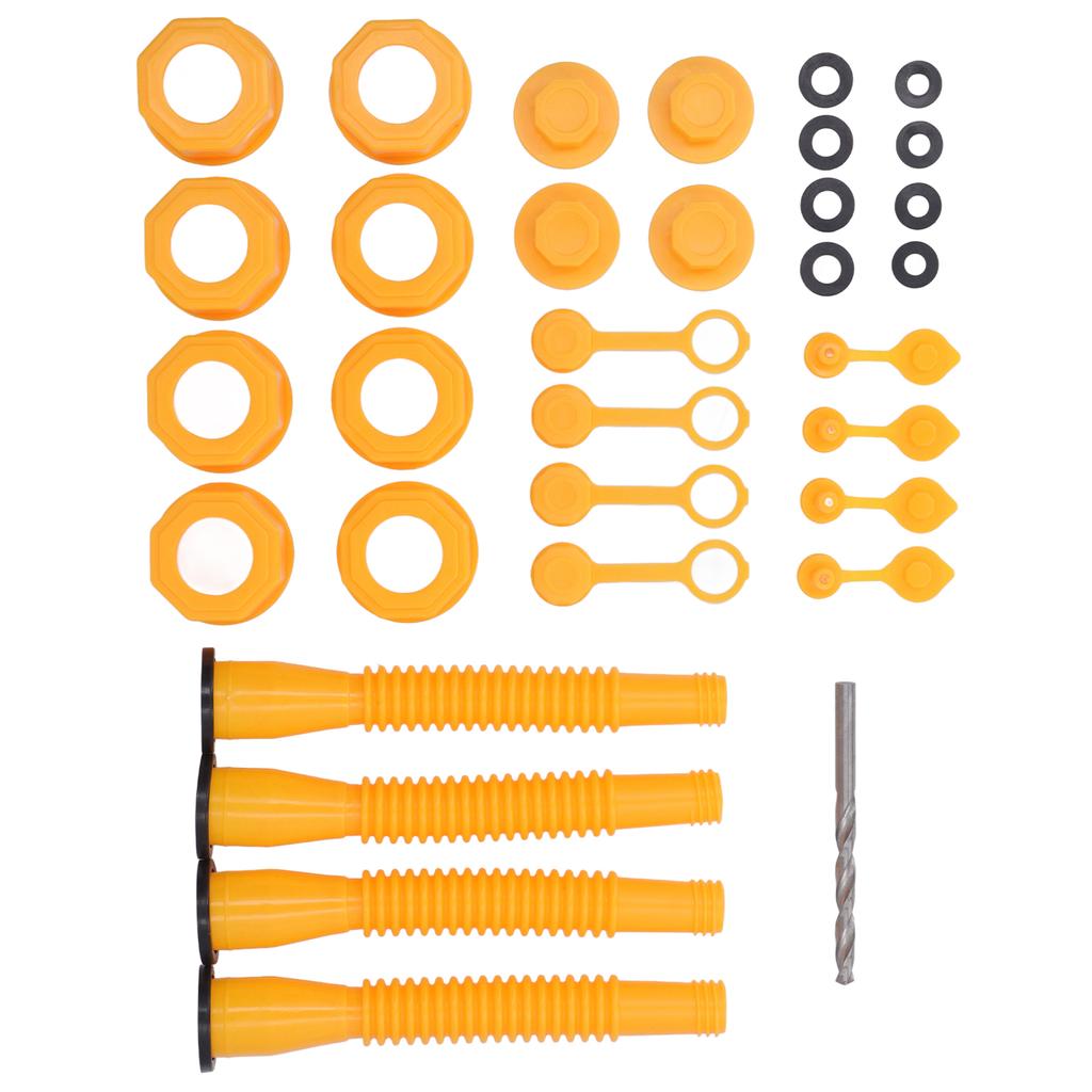4 Set Gas Can Spout Kit Leakproof Flexible Nozzle Replacement Set for 1 2 5 10 Gal Cans