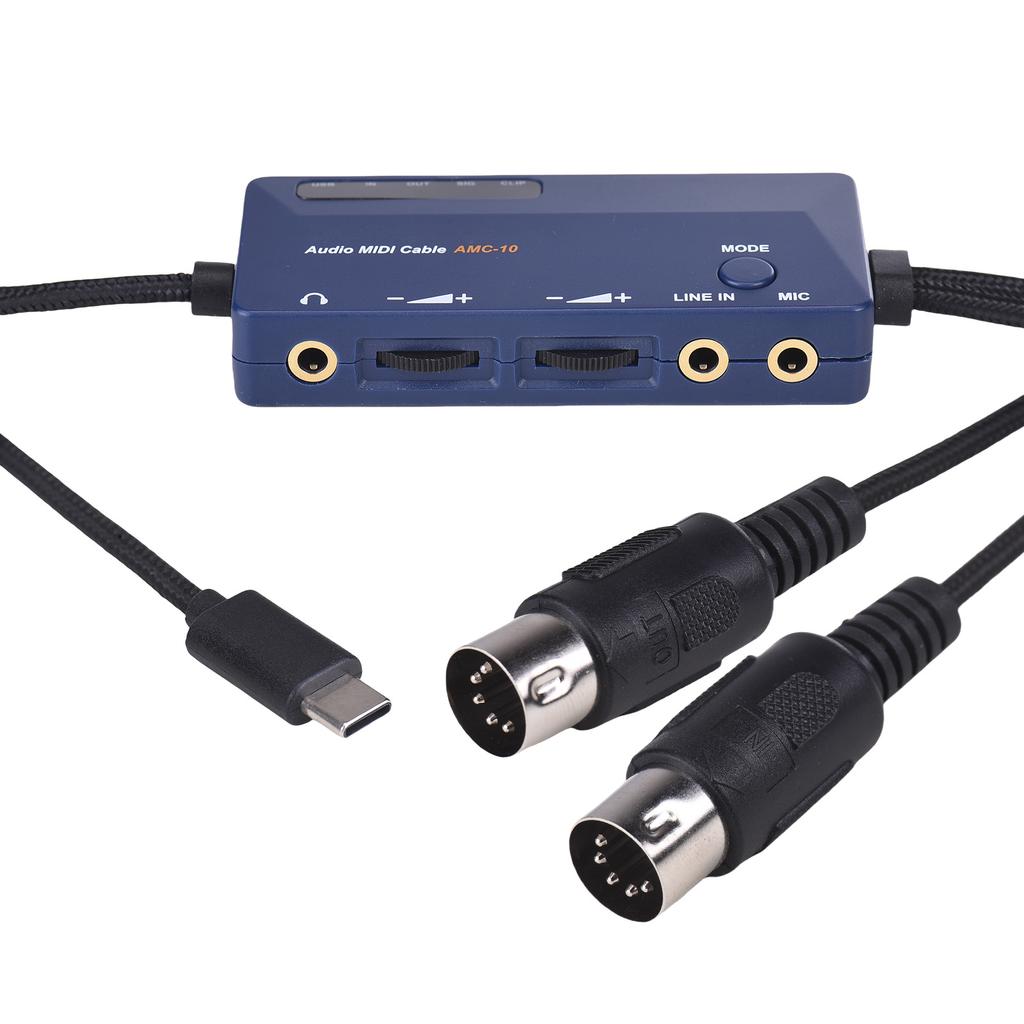 DOREMiDi MIDI to Type C Interface MIDI Cable Adapter for Editing Recording Track Audio MIDI Cable USB C Converter Built