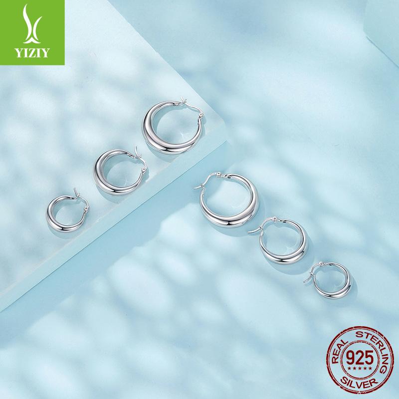 Simple Glossy Metal Texture Earrings, Ear Buckles 925 Silver Needles, Premium Ol Wind Earrings, Earrings.