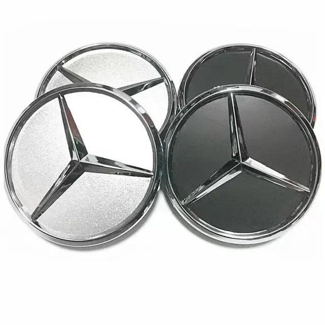 4Pcs/set 75MM/60MM Car Wheel Center Hub Cap Covers Mercedes Benz Amg Black Badge Rim Cover Auto Style Decorate Accessories