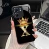 For OPPO A5X 4G 5G CPH2725 Case Fashion Letters Design Hard Tempered Glass Back Covers For OppoA5X A 5X Shockproof Phone Shell