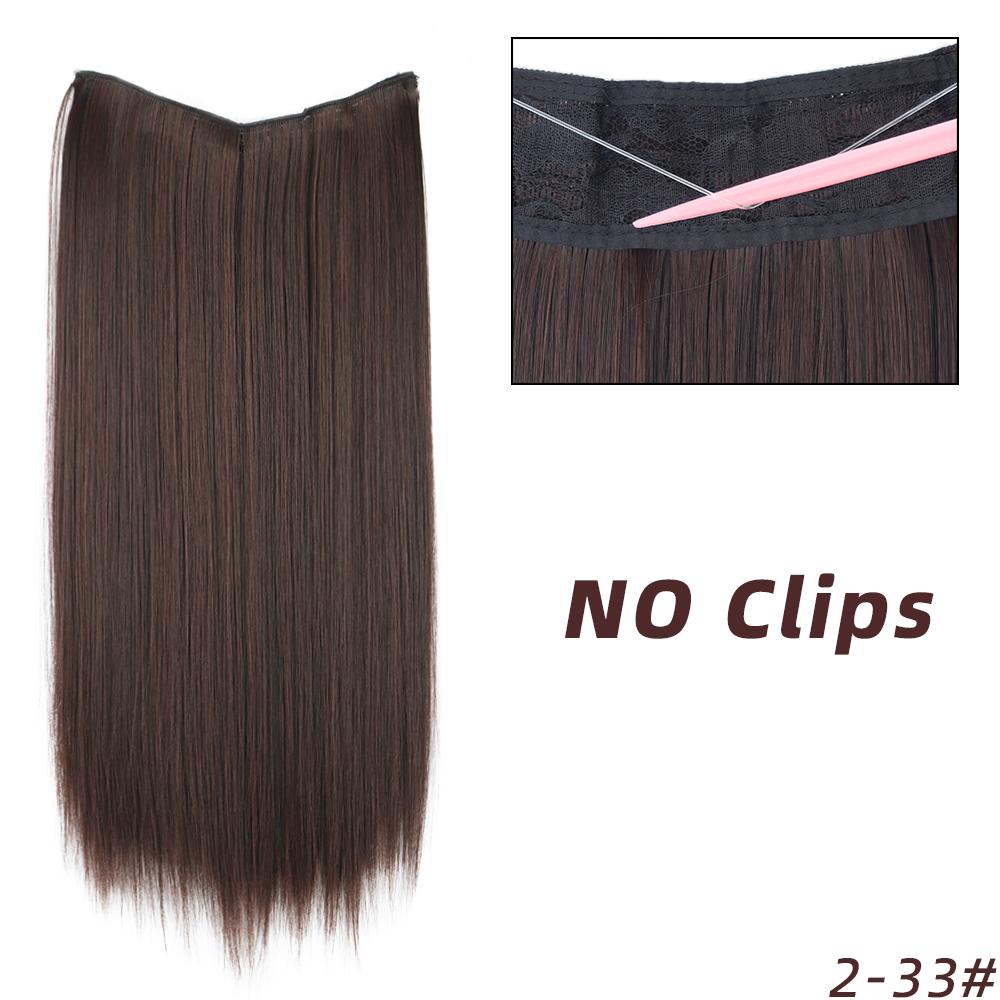 MISSQUEEN Lung drept Blond deschis Culori mixte Extensii de păr invizibile Fibră sintetică Purtare zilnică Fără agrafe Postiță