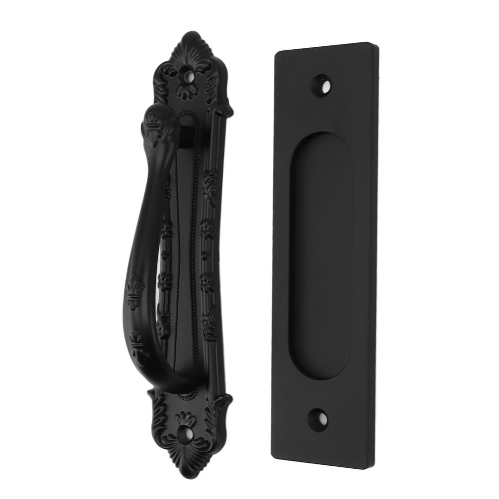 Sliding Barn Door Handle Aluminum Alloy Black Punch Free Double Sided Door Pull Handles for Gate Cabinet